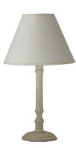 Classic ceramic table lamp with a linen shade, product photo