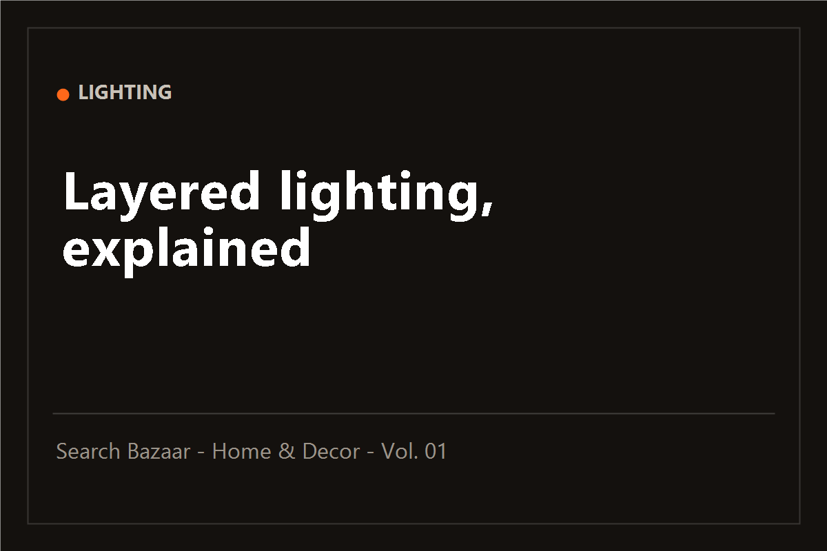 Typographic cover of the guide: Layered lighting, explained